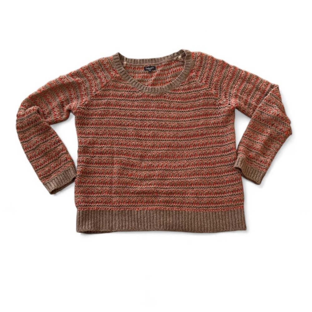 Splendid Orange and Grey Striped Sweater